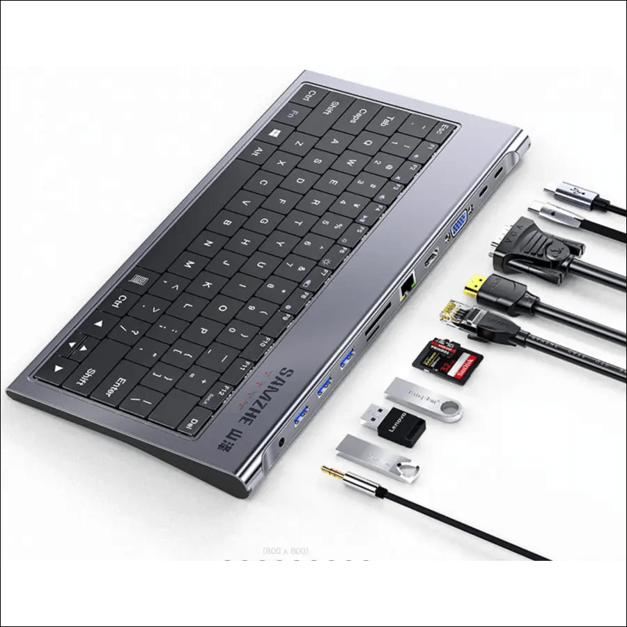 11-IN-1 Multi Usb Docking Station With Keyboard -