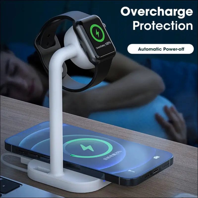 2 in 1 Magnetic Wireless Charger 15W Fast Charging Station
