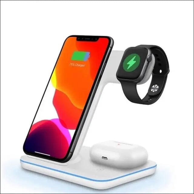 3 in 1 15W Qi Fast Wireless Charger Pad Dock Station For