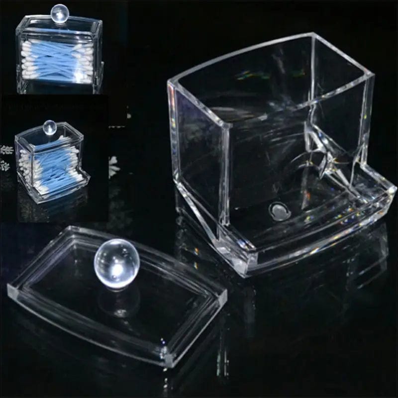 Acrylic Cotton Swabs Storage Holder Box Portable Transparent