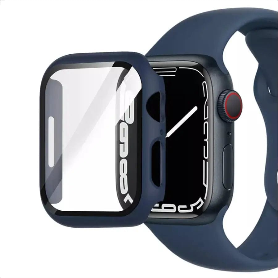 Apple Watch Tempered Glas Bumper - Dunkelblau / 38mm -