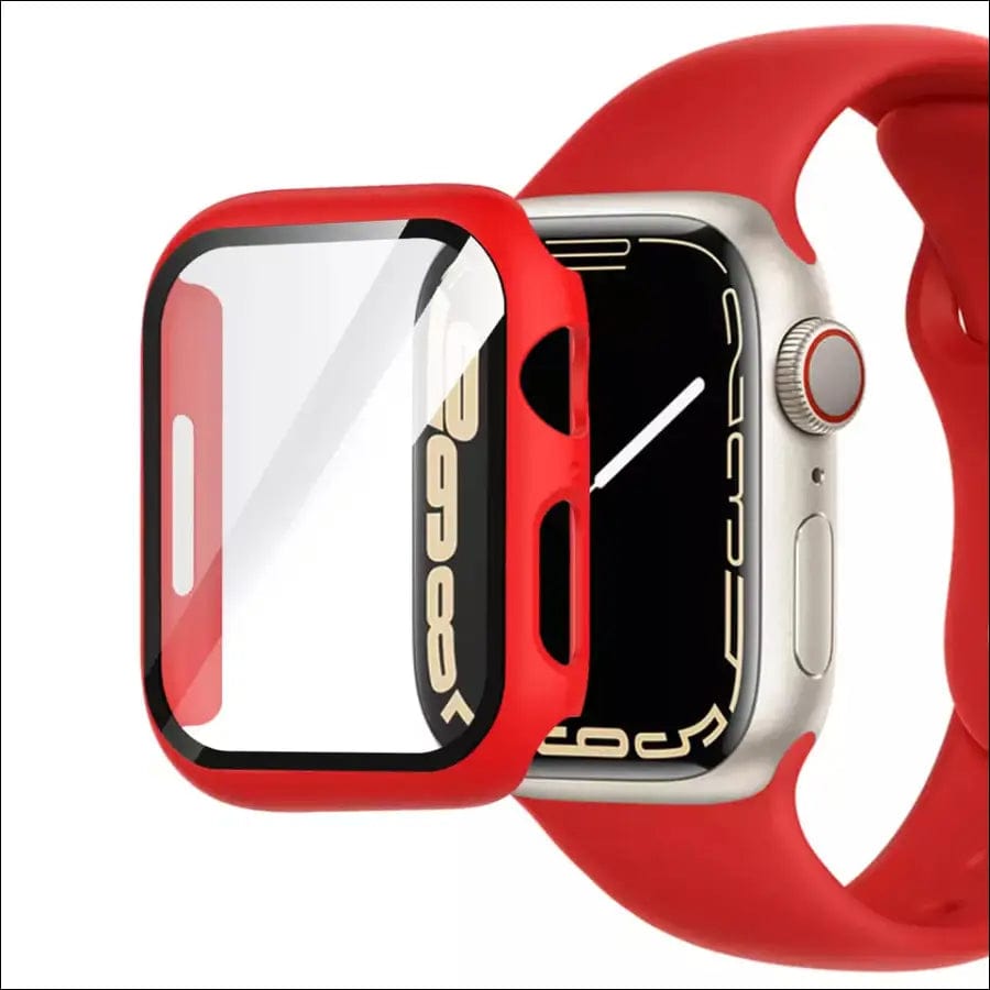 Apple Watch Tempered Glas Bumper - Rot / 38mm -