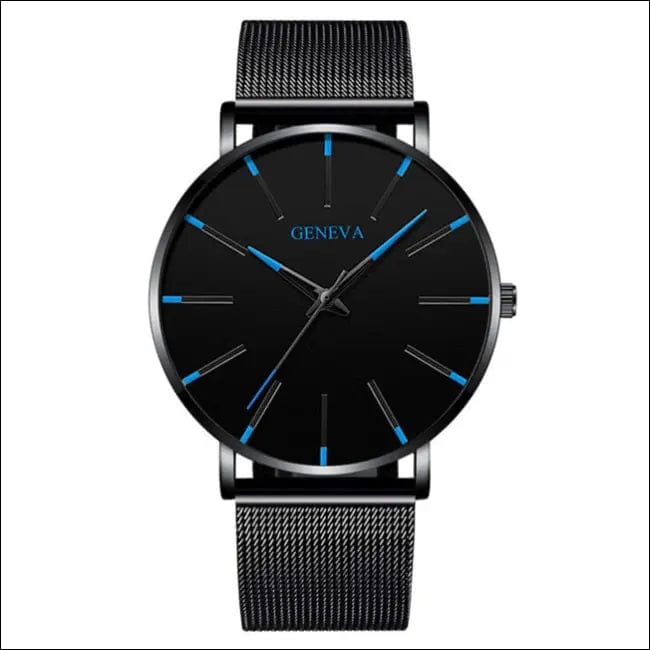 Business simple watches - Mesh Black Blue -