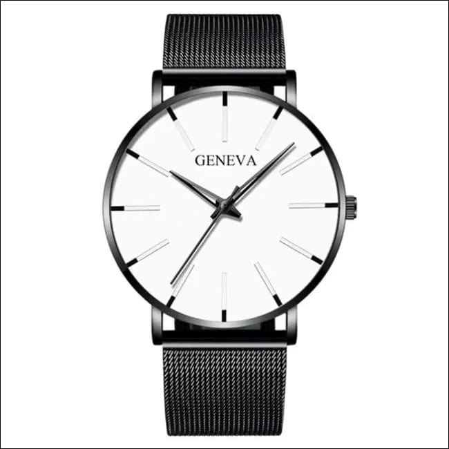 Business simple watches - Mesh Black White -