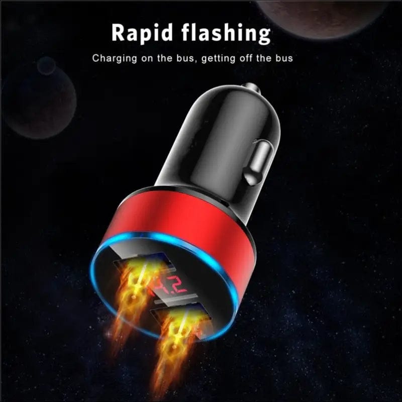 Car Charger Dual USB QC 3.0 Adapter Cigarette Lighter LED