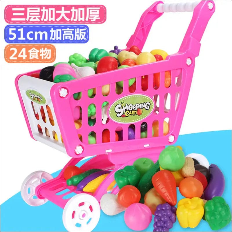 Children’s shopping cart home toy simulation baby cut fruit