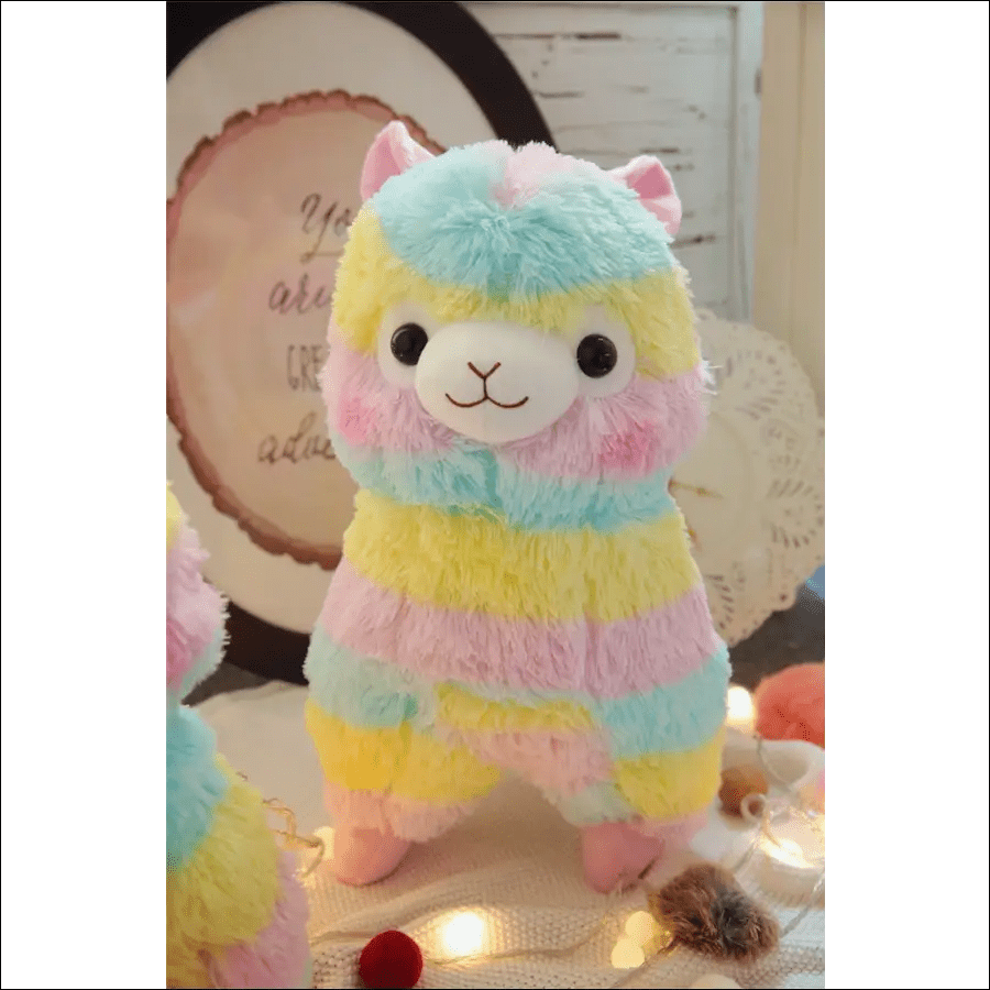 Cute cute Japanese rainbow alpaca doll lamb plush toy custom