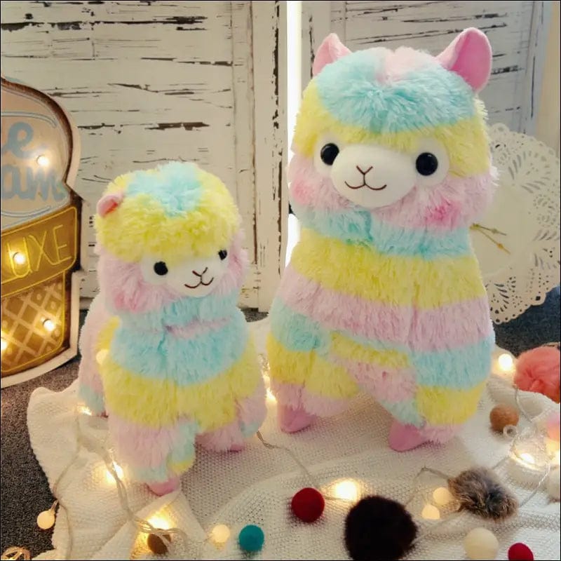 Cute cute Japanese rainbow alpaca doll lamb plush toy custom