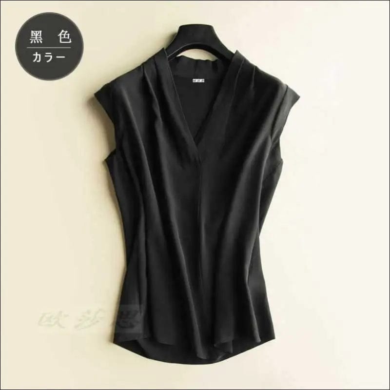Double silk sleeveless V-neck t-shirt vest large size 2021
