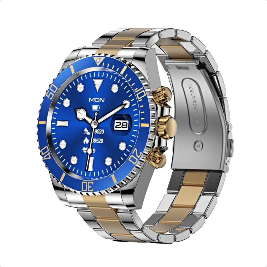 E-ROLLY Smart Watch - Blue/Steel-Gold -