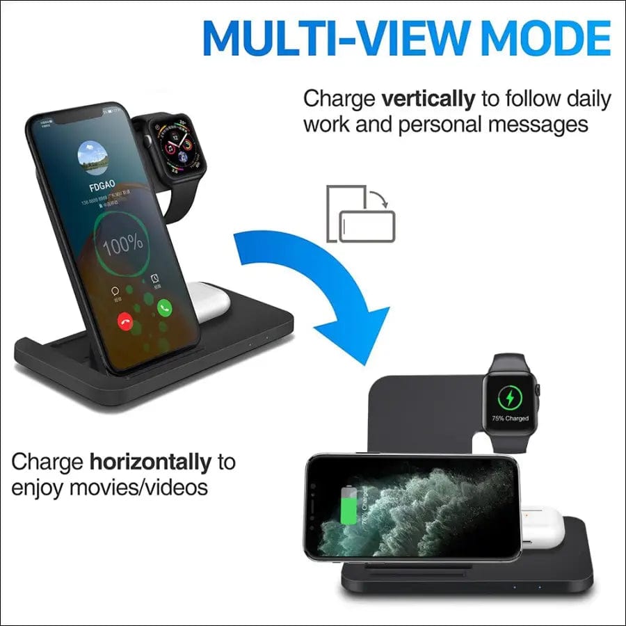 FDGAO 15W Qi Wireless Charger Stand Fast Charging Dock