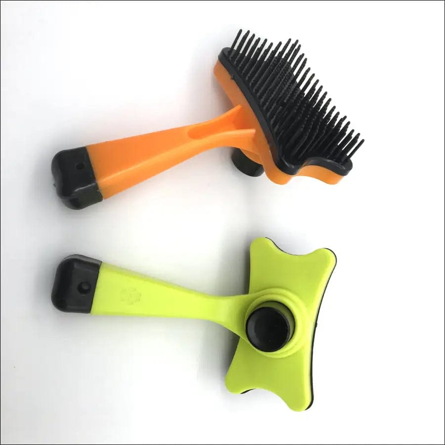 Fur cleaning comb plastic handle pumping pet cat dog brush
