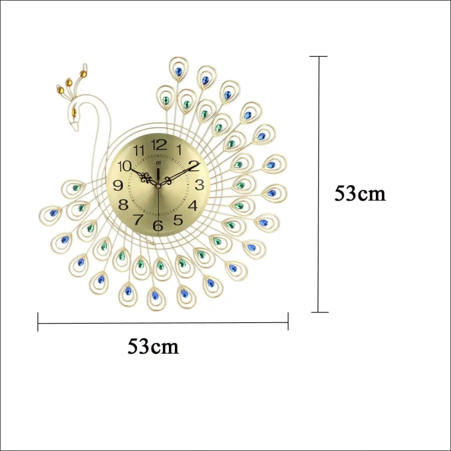 Gold Diamond Wall Metal Room Watch - Type A 53X53-CM -