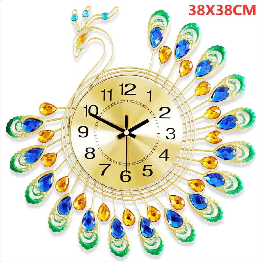Gold Diamond Wall Metal Room Watch - Type C 38X38-CM -