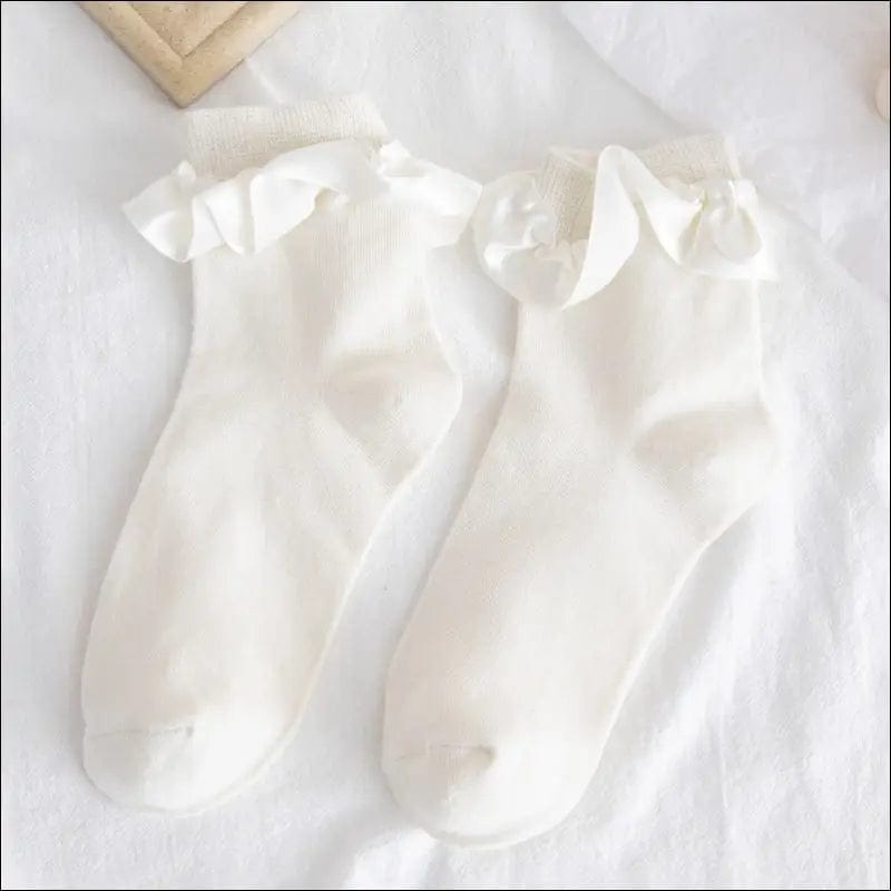 JK socks autumn stockings cotton LOLITA white lace rolly