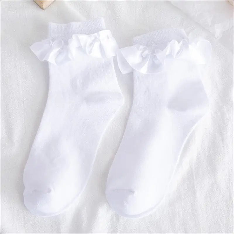 JK socks autumn stockings cotton LOLITA white lace rolly