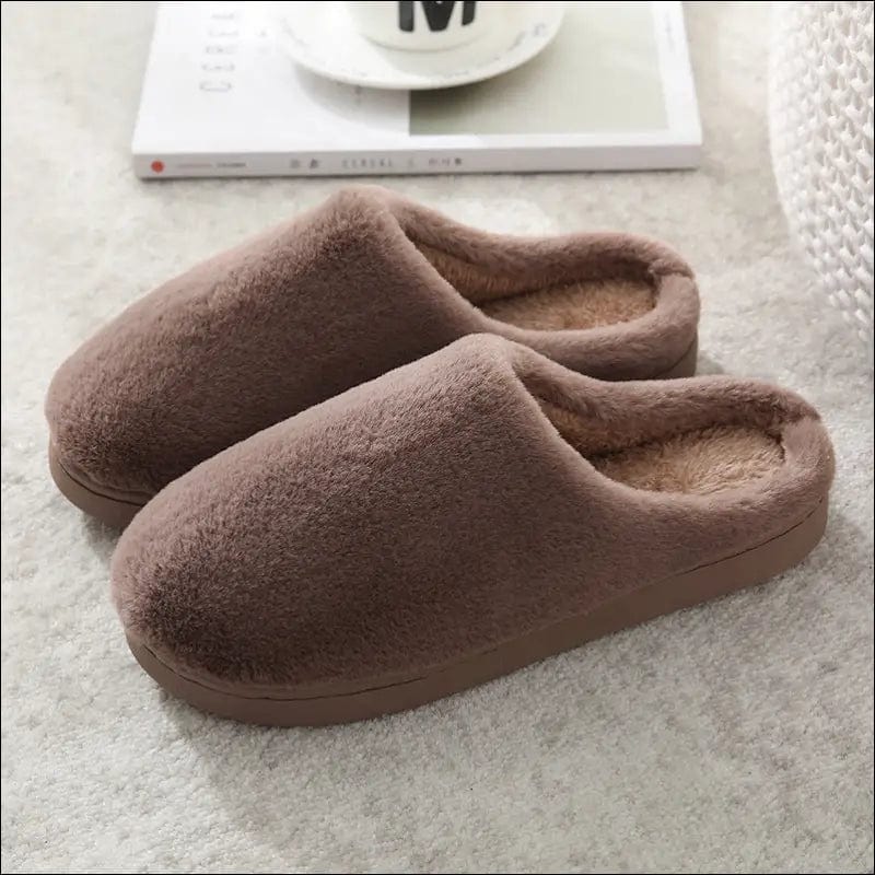 New autumn and winter thick-end warm home fur slippers