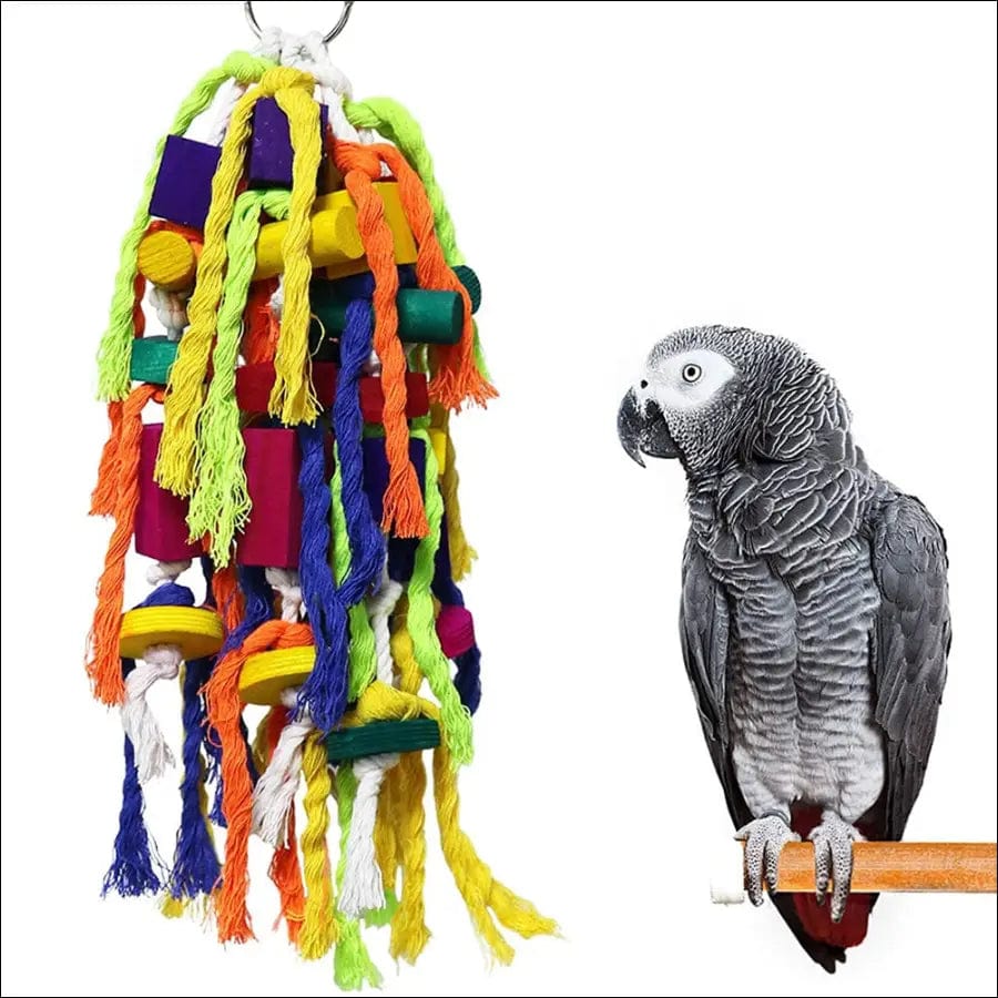 Parrot Chewing Wooden Bird Toys for Conures Cockatiels