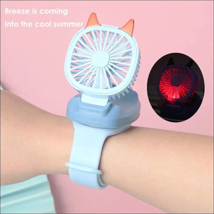 Portable Mini Watch Fan USB Charging Air Cooling Removable
