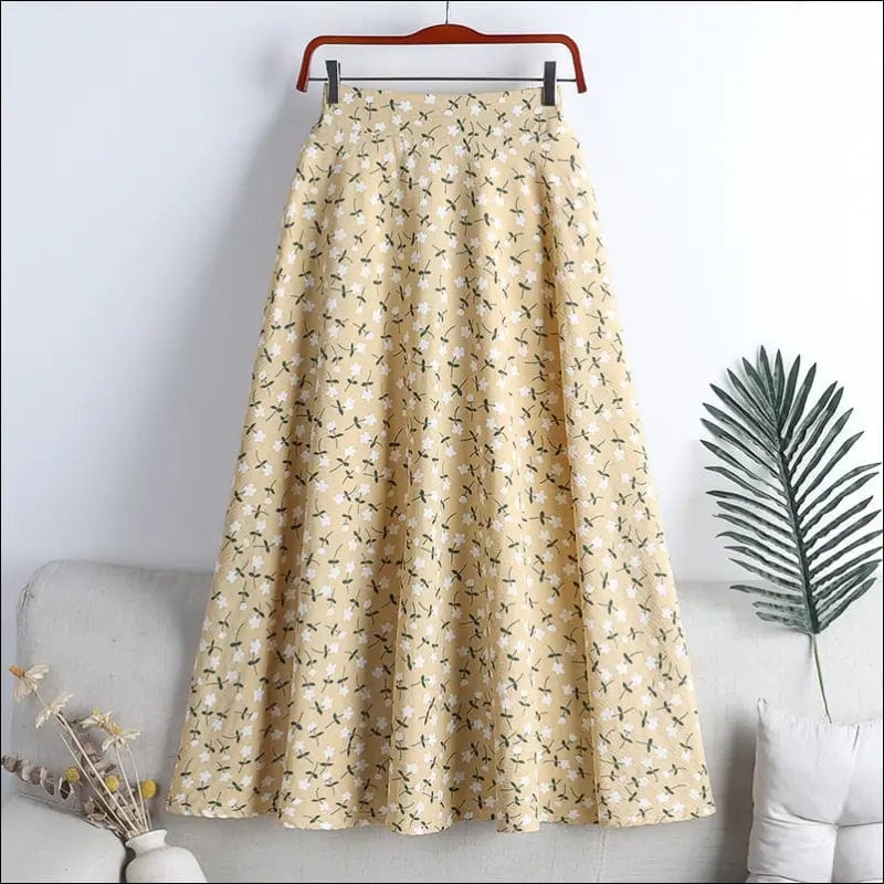 REALEFT New Stylish Floral Printed Tulle Mi-long Women