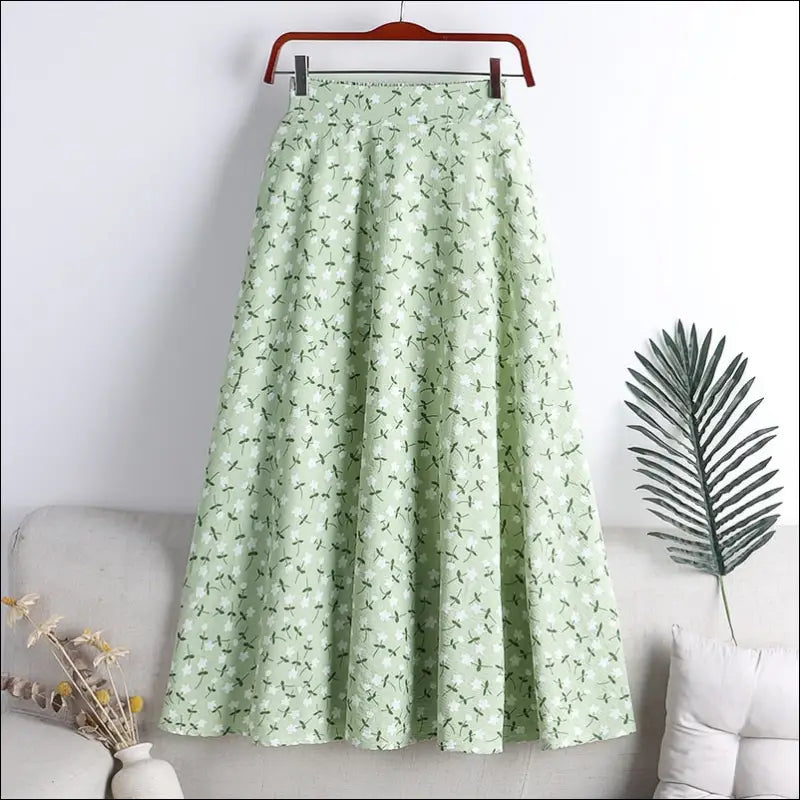 REALEFT New Stylish Floral Printed Tulle Mi-long Women
