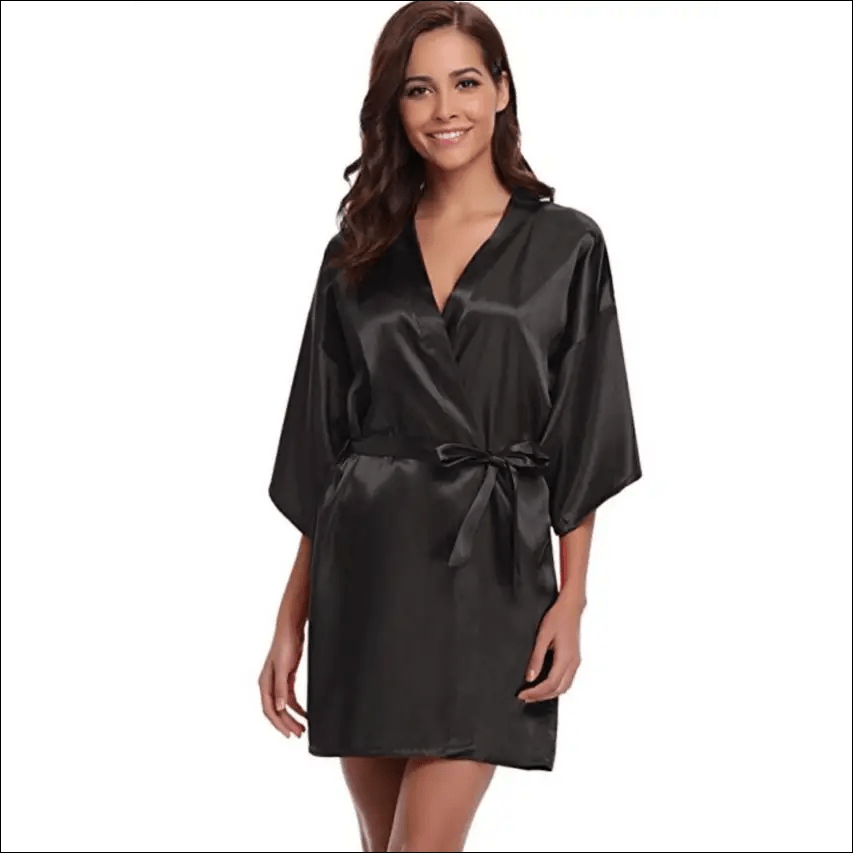 Satin Silk Robes - Black / S - 96840929-black-s BROKER SHOP