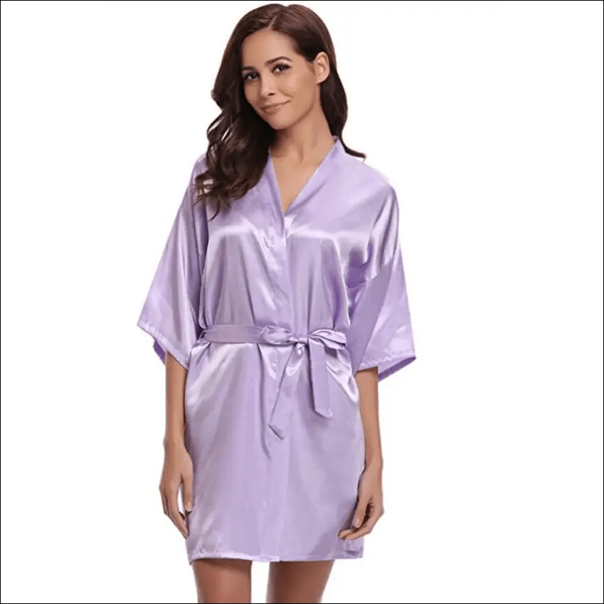 Satin Silk Robes - Lavender / S - 96840929-lavender-s BROKER
