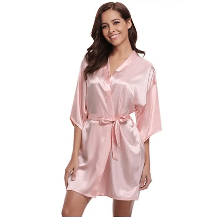 Satin Silk Robes - Pink / S - 96840929-pink-s BROKER SHOP