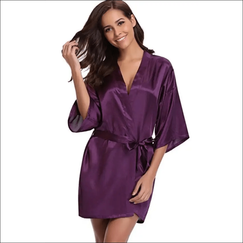 Satin Silk Robes - Purple / S - 96840929-purple-s BROKER