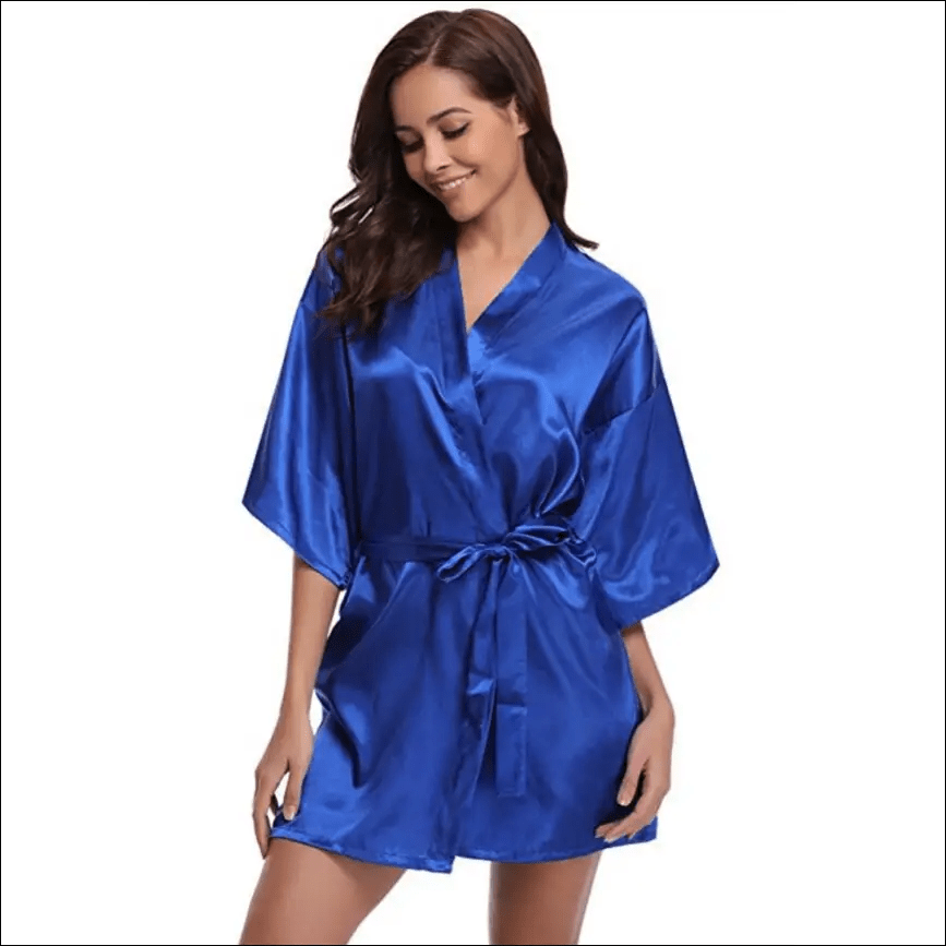 Satin Silk Robes - Royal Blue / S - 96840929-royal-blue-s