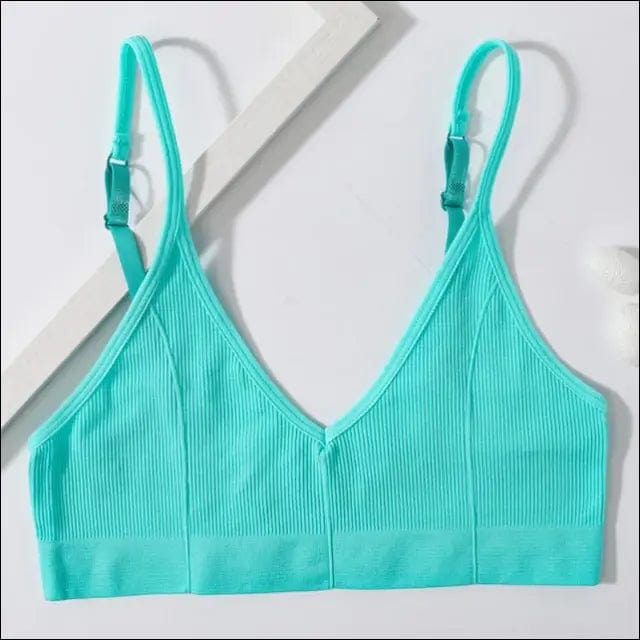 Seamless Solid Low Back Bralette - mint / M -