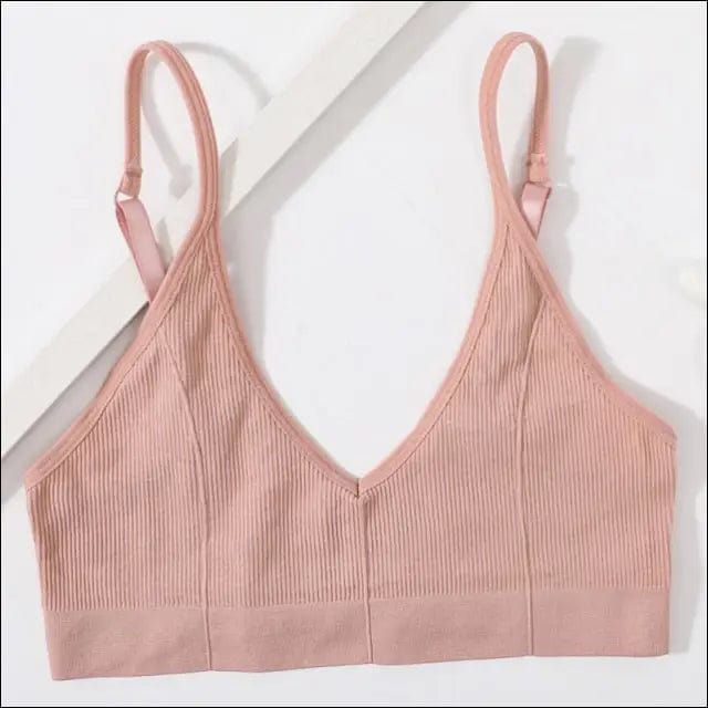 Seamless Solid Low Back Bralette - pink / M -