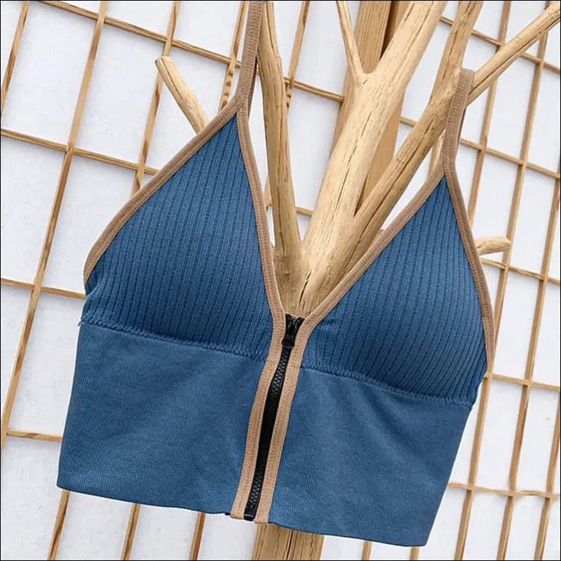 Sexy Zipper Crop Tops Brassiere Women Camisole Lingerie