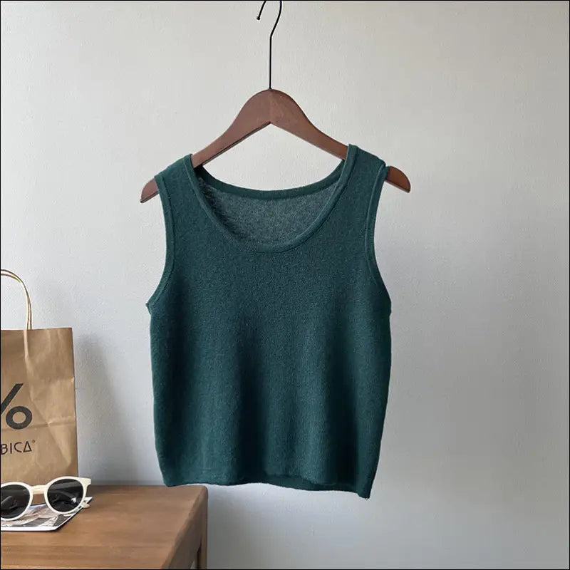 Shuangmian round neck vest female 2021 early autumn new