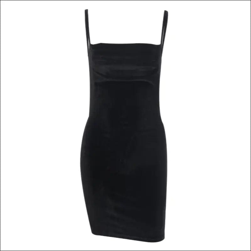 Solid Black Velvet Ruched Mini Dress - 24271656-black-s