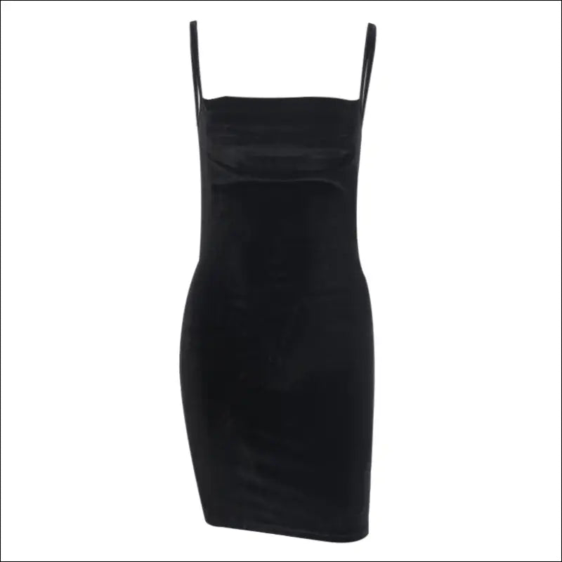 Solid Black Velvet Ruched Mini Dress - S - 24271656-black-s