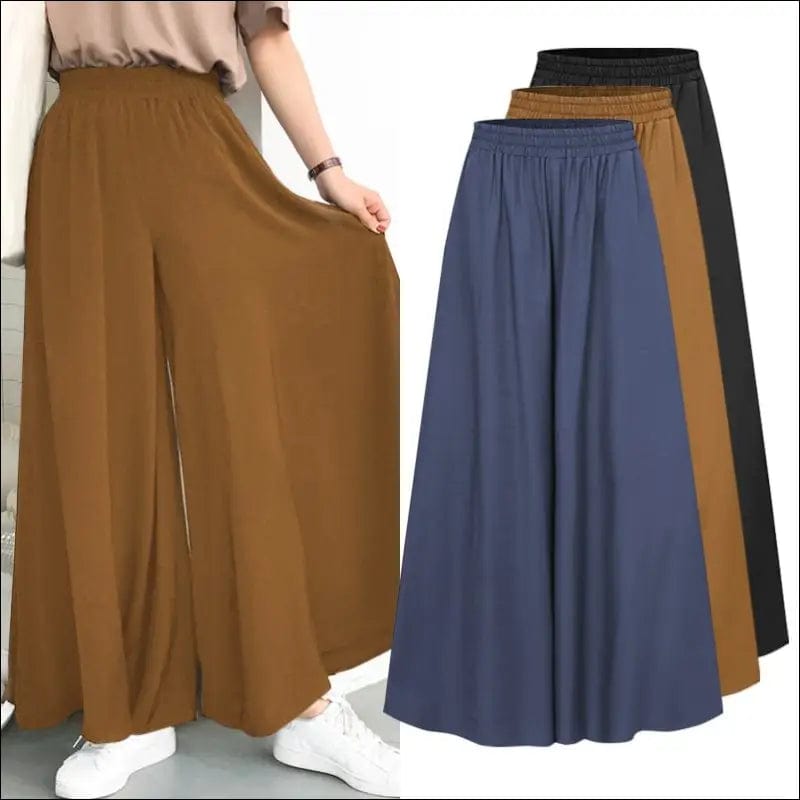 Spring and Summer Plus Size Women’s Stretch Belt Wide-Leg