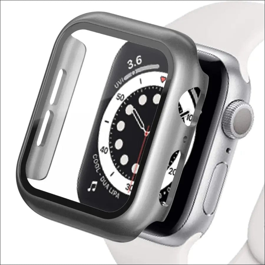 Tempered Glass+Matte Watch Cover for Apple Case 44mm 40mm