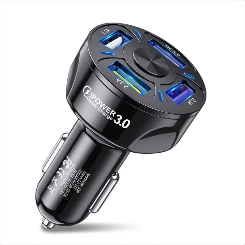 USLION 4 Ports USB Car Charge 48W Quick 7A Mini Fast