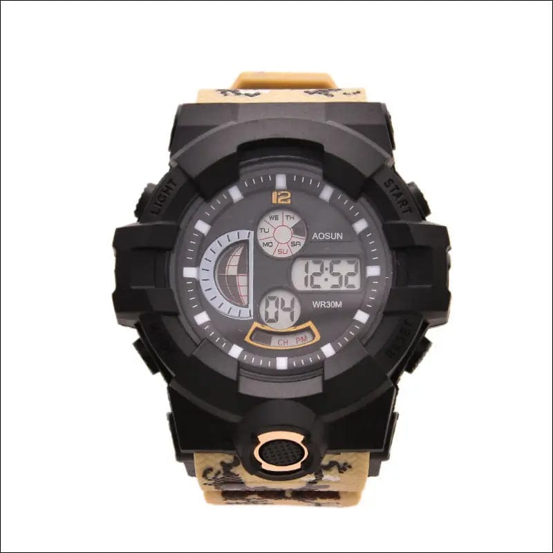 Waterproof colorful light electronic watch men’s student