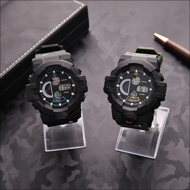 Waterproof colorful light electronic watch men’s student