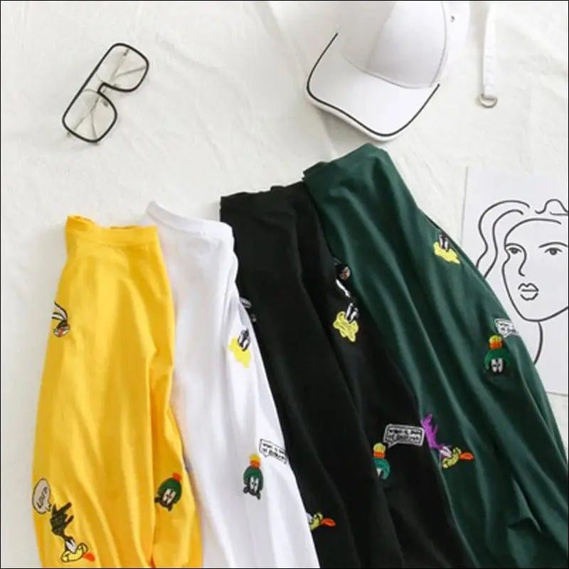 Whole body embroidery honey Pack T-shirt 2021 Korean version
