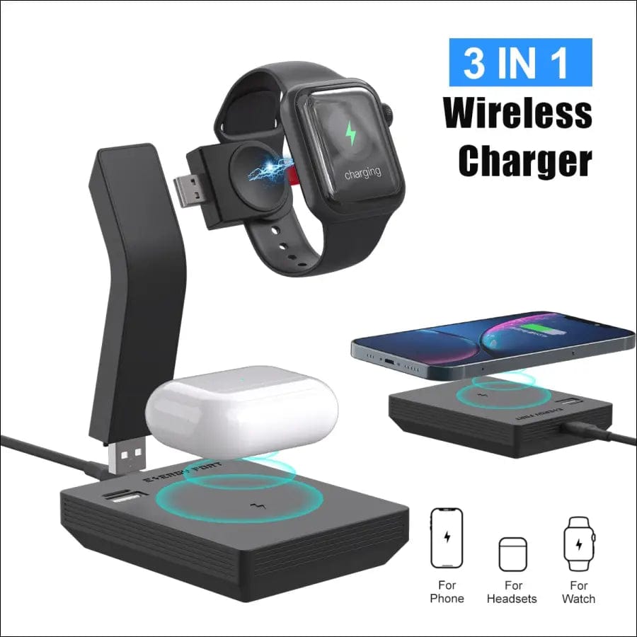 Wireless Charger Stand 15W Qi Fast Charging Dock Station for
