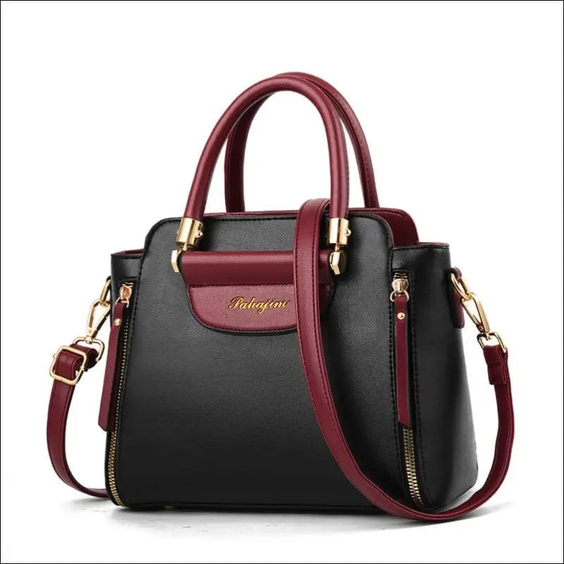 Women’s Handbag With One Shoulder - Black red -
