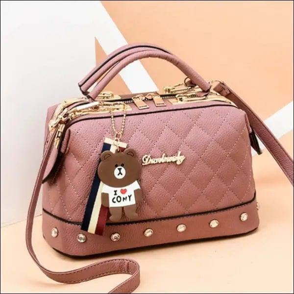 Women’s Kawaii Design Quilted Handbag - Pink - 68500272-pink