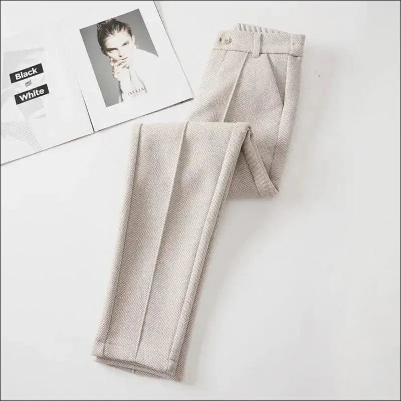Woolen suit pants women’s autumn and winter new Korean style