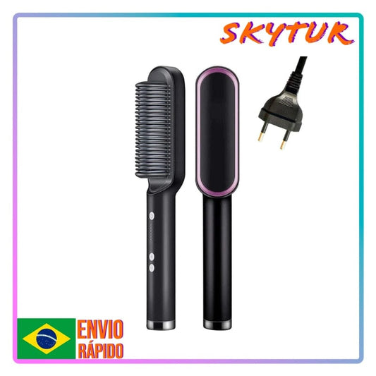 SKYTUR STORE Electric Ceramic Hair Straightening Brush/Hair Straightening Hair Straighten &amp; Model No Frizz FAST SHIPPING FOR ALL BRAZIL