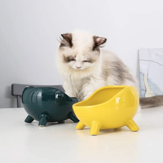 New High Foot Pet Cat Bowls With Raised Stand Pet Ceramic Bowl Pet Food and Water Bowls For Cats Dogs Feeders Pet Products