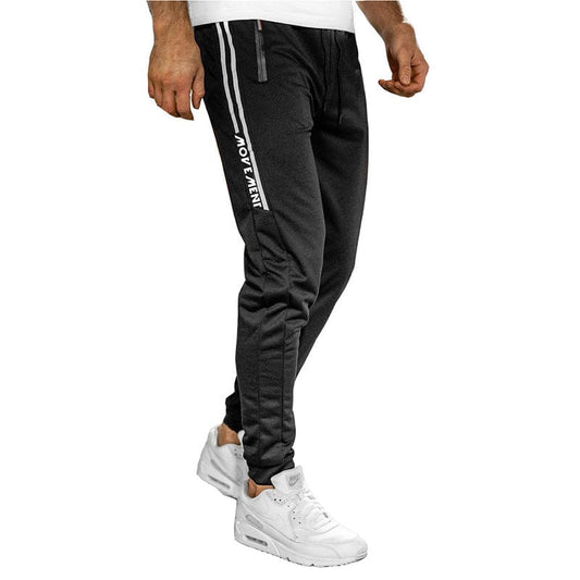 2021 European and American men's slow-running pants foreign trade men's spring loose stripping pants Amazon sports long pants