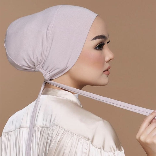 The new modal elastic elastic lace base hat tie rope solid color scarf can be adjusted for a generation